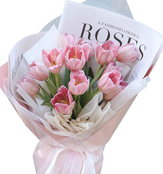 Bó Tulip Hồng Dịu Dàng