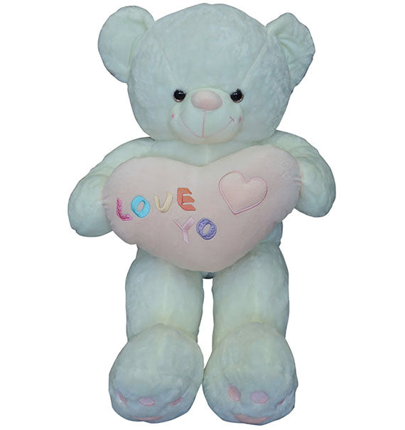 Gấu Bông Trắng Ôm Tim LOVE YO