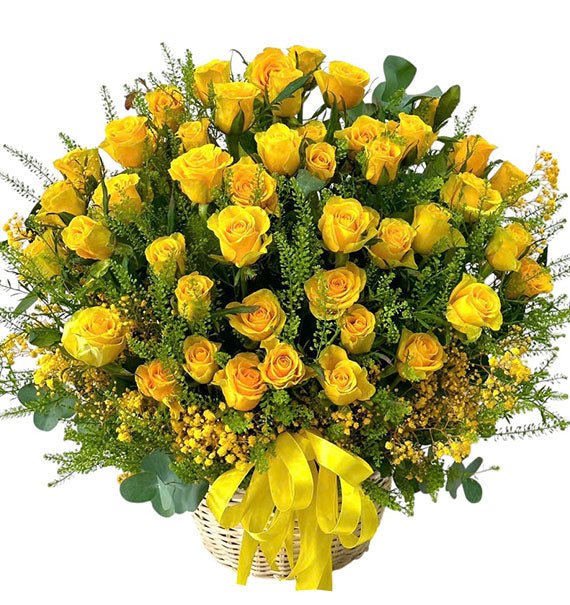 Giỏ Hồng Vàng Rực Rỡ