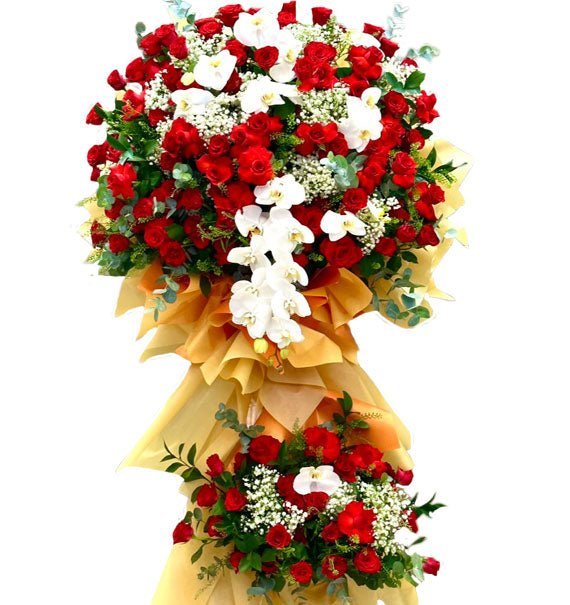 Hoa Khai Trương Hồng Đỏ & Hồ ĐIệp Trắng