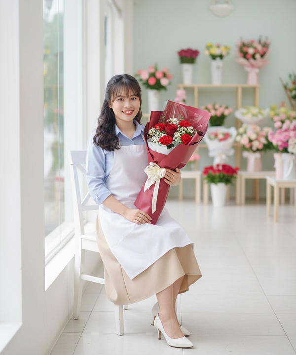 Bó Hồng Cam Pastel Ngọt Ngào 2