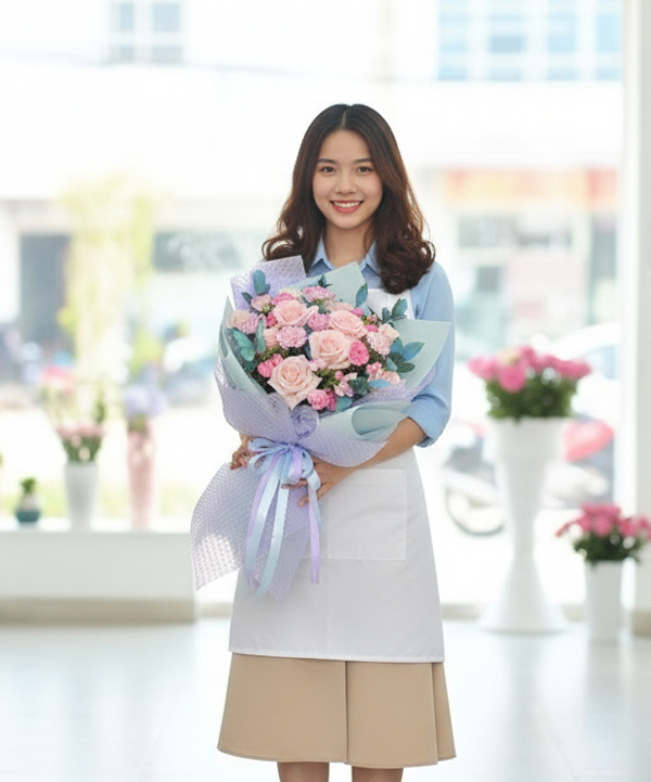 Bó Tulip Hồng Pastel Premium 1