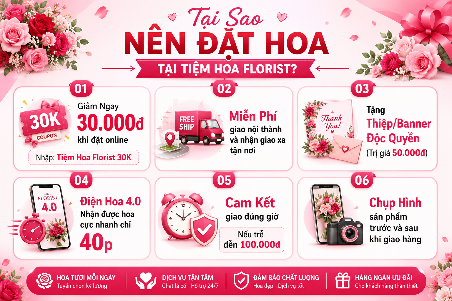 Tại sao nên đặt hoa tại Tiệm Hoa Florist