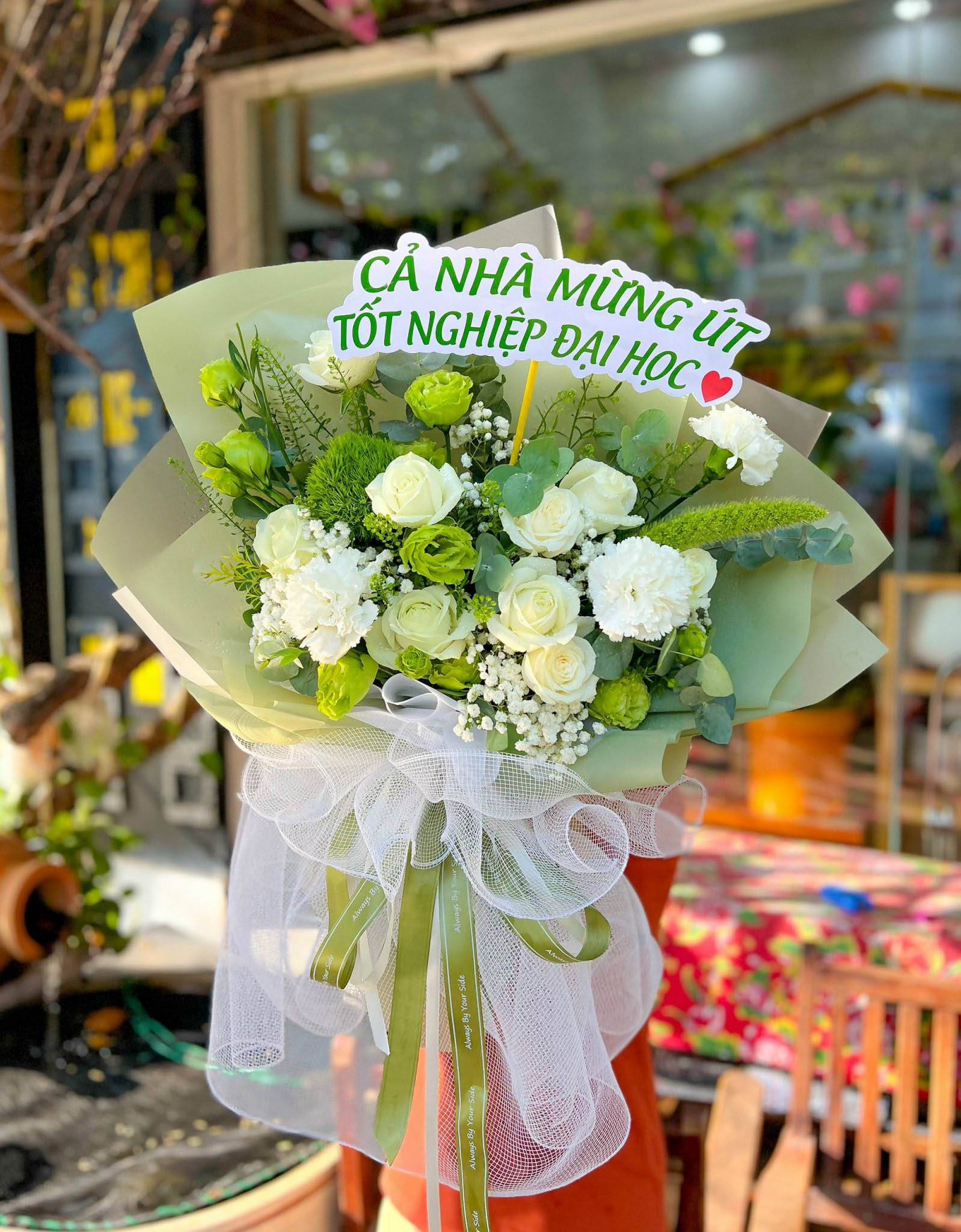 Bó hoa tone xanh lá đẹp