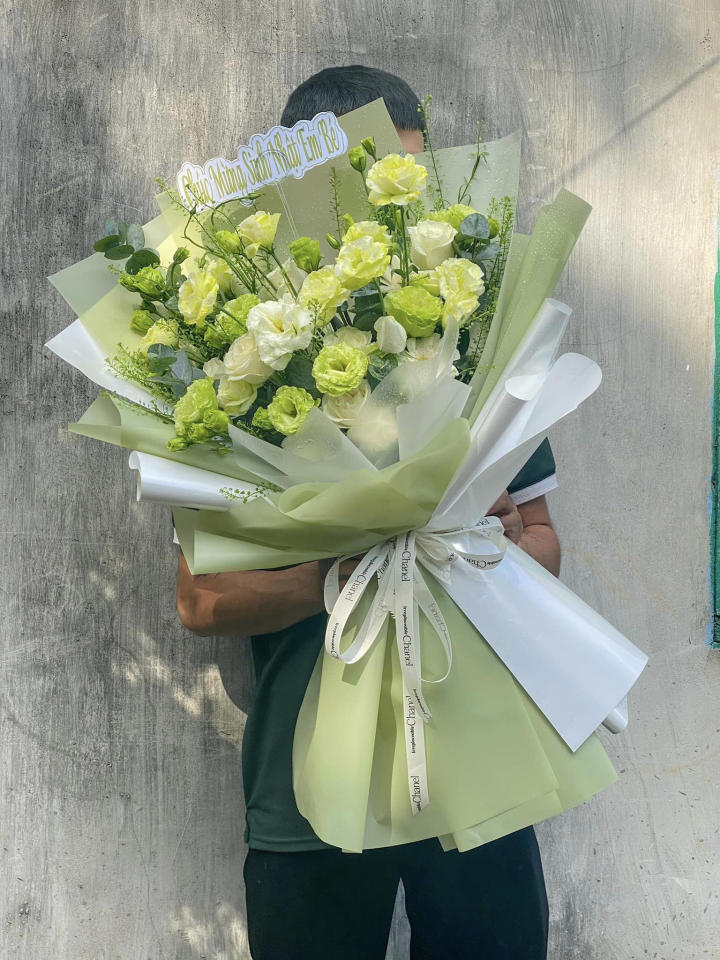 Bó hoa tone xanh lá đẹp